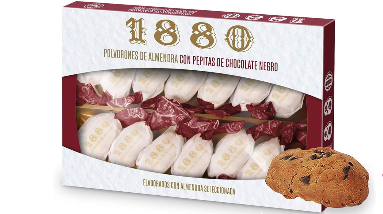 Chollo Caja de polvorones de almendra 1880 con pepitas de chocolate por sólo 5,25€ (-19%)