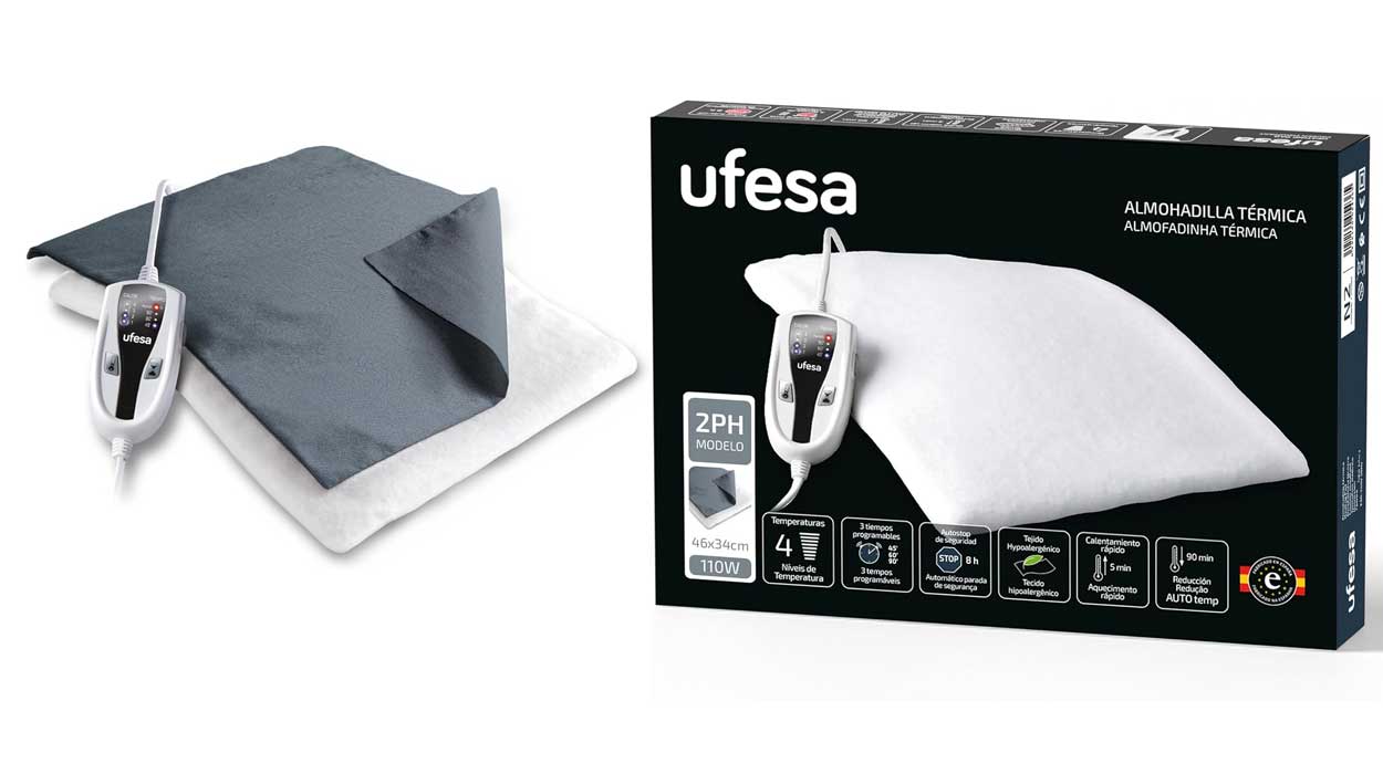 Chollo Almohadilla térmica eléctrica Ufesa 2PH por sólo 39,99€ con envío gratis (-20%)