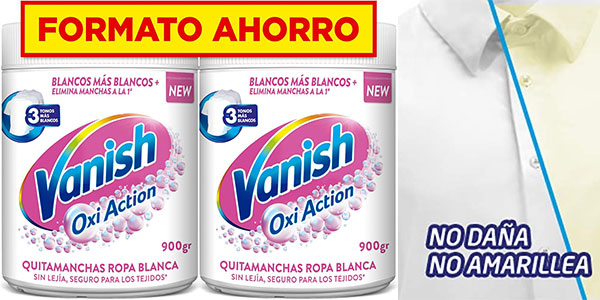 Chollazo Quitamanchas blanqueador Vanish Oxi Action de 2,4 kg por sólo 12,29€ (-50%)