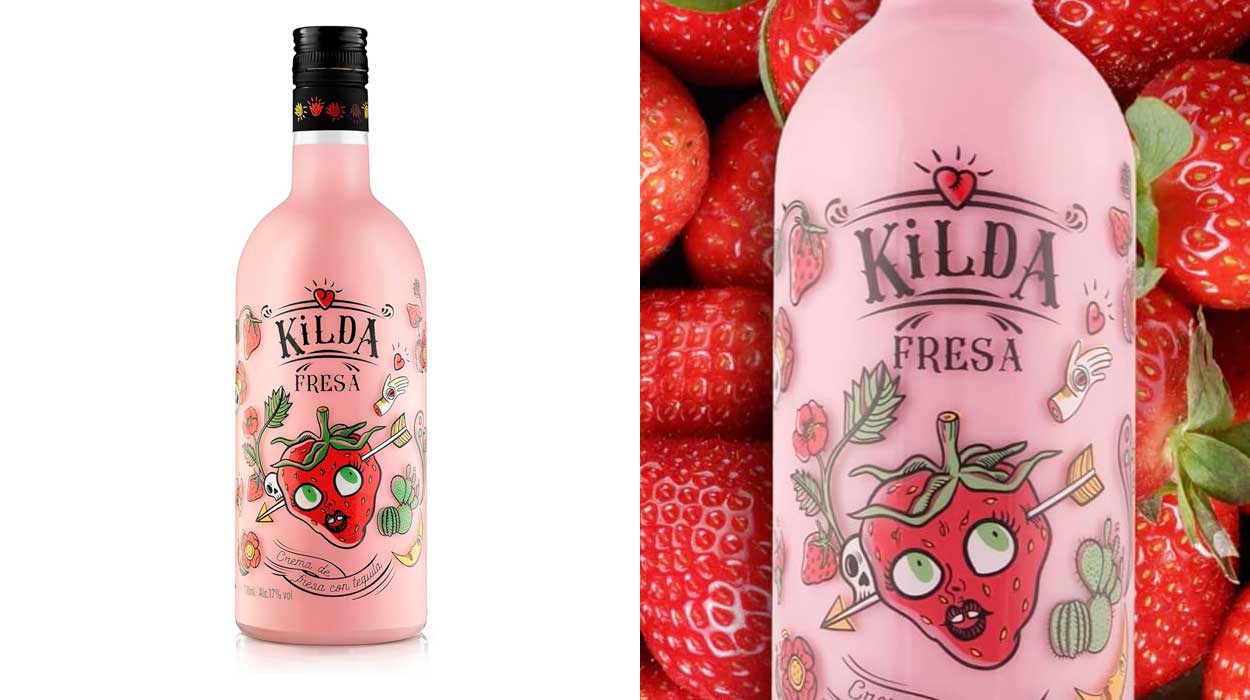 Chollo Crema de fresas con tequila Kilda de 700 ml por sólo 7,90€ (-19%)