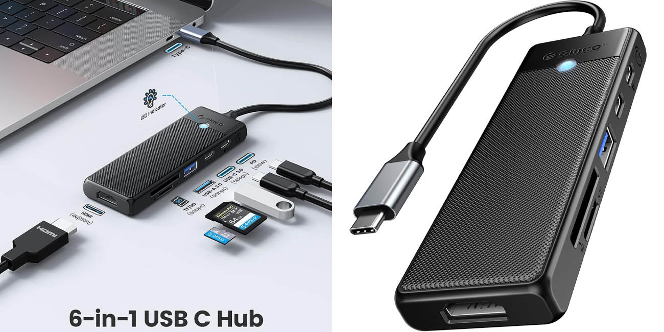 Chollo HUB Orico USB-C 6 en 1 con HDMI 4K por sólo 7,99€ (68% de descuento)