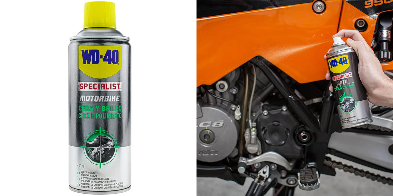 Chollo Spray cera y brillo WD-40 Specialist Motorbike de 400 ml por sólo 7,25€ (-50%)