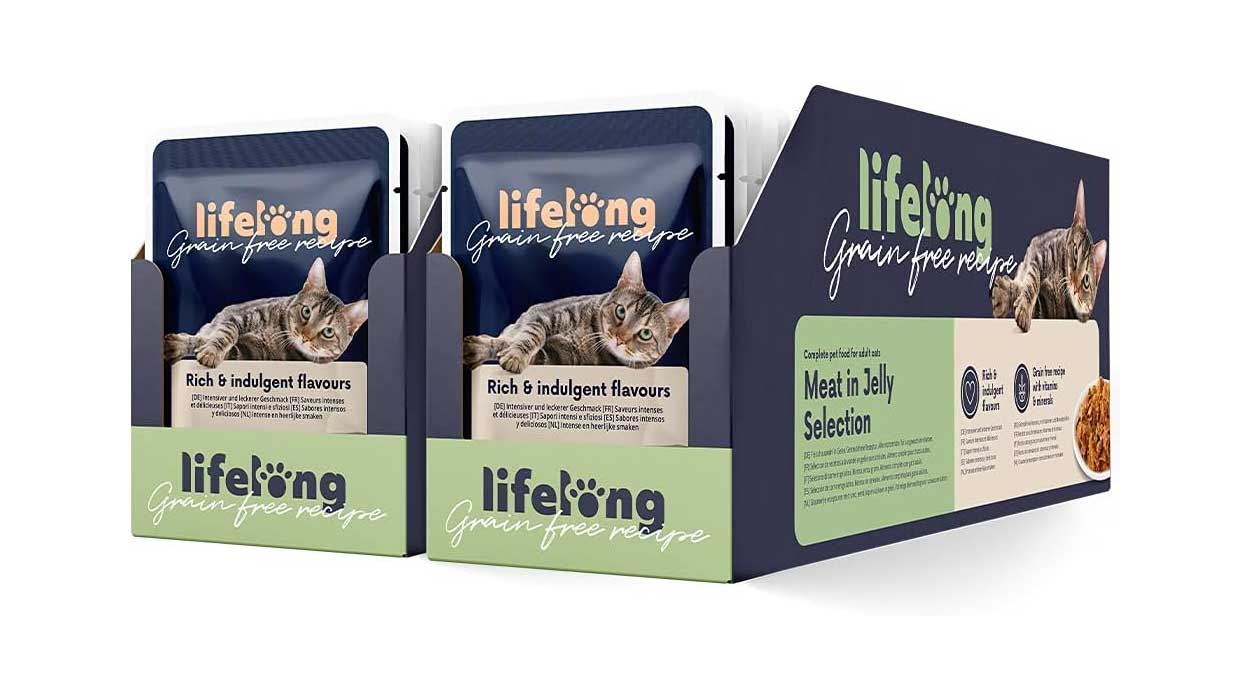 Chollo Pack de 56 paquetes de comida húmeda para gatos Lifelong por sólo 22,79€ (-23%)