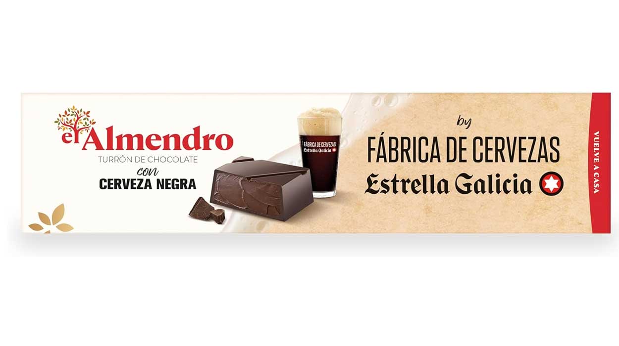 Chollo Turrón de chocolate El Almendro Estrella Galicia con cerveza negra por sólo 9,99€ (-20%)