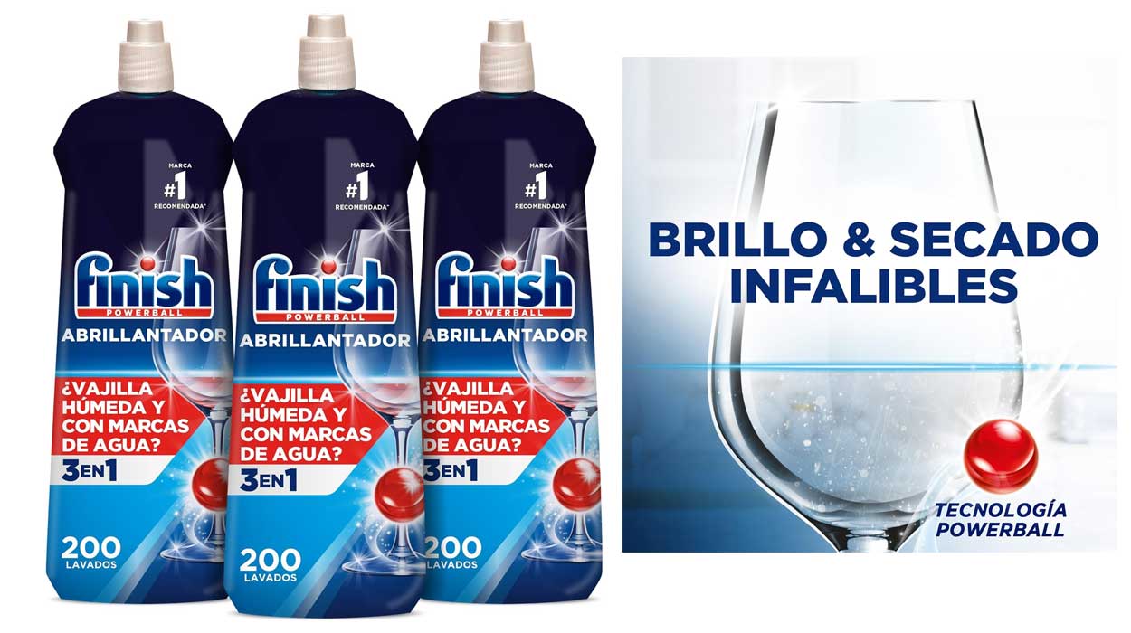 Chollo Pack 3x Abrillantador Finish limón para lavavajillas de 800 ml (200 lavados por botella) por sólo 15,39€ (-43%)