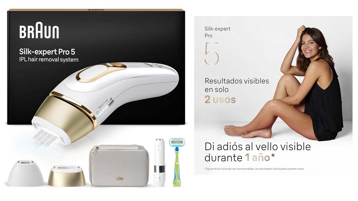 Chollo Depiladora de luz pulsada Braun Silk-expert Pro 5 PL5156 IPL por sólo 319,99€ con envío gratis (-21%)