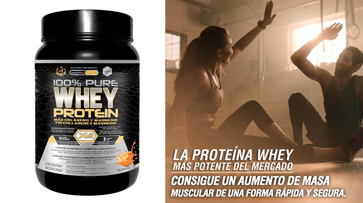 Chollo Proteína Whey Healthy Fusion con colágeno y magnesio de 1000g sabor caramelo por sólo 25,42€ (-15%)