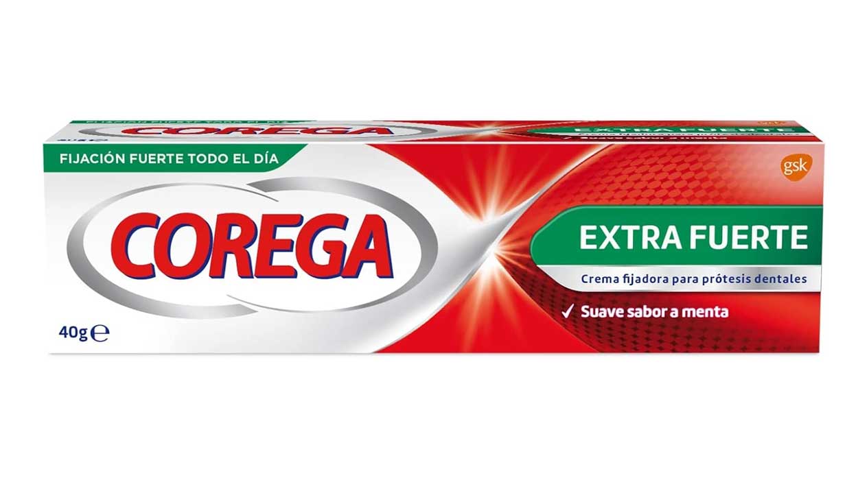 Chollo Crema fijadora para prótesis dentales Corega Extra Fuerte 40 g por sólo 5,09€ (-50%)