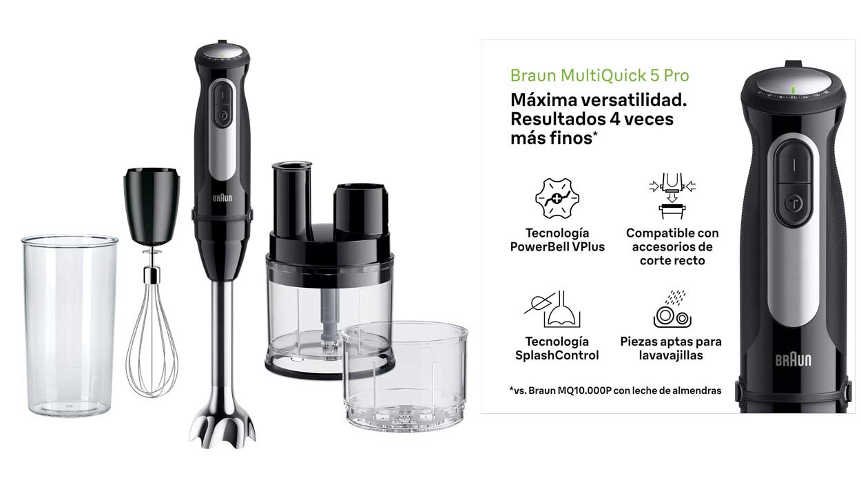 Chollo Batidora de mano Braun Multiquick 5 Pro MQ 55755 por sólo 79,90€ con envío gratis (-16%)