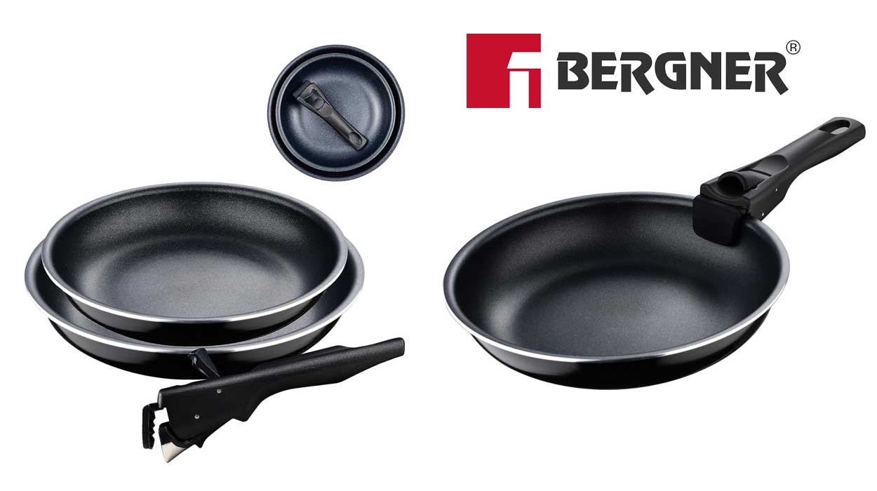 Chollo Set de 2 sartenes Bergner Click&Cook Black Edition con mango extraíble por sólo 17,51€ (-50%)