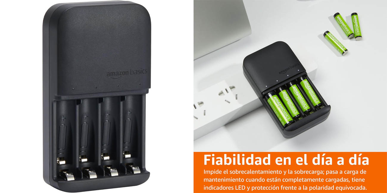 Chollo Cargador de pilas AA y AAA Amazon Basics por sólo 14,36€ (25% de descuento)