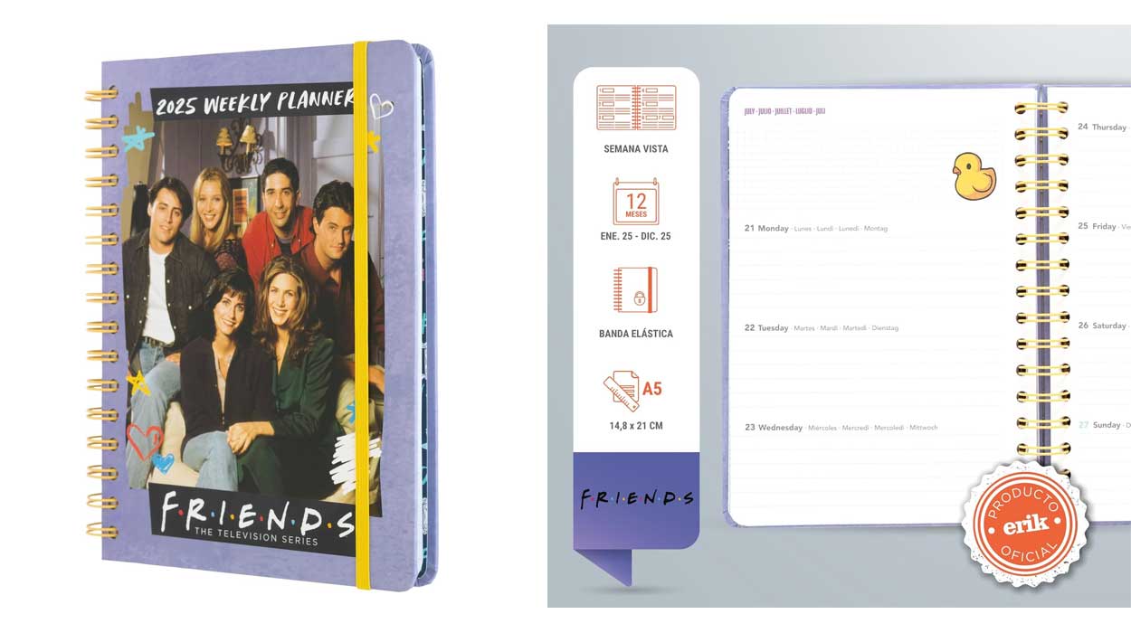 Chollo Agenda semanal A5 Friends 2025 por sólo 9,59€ (-35%)