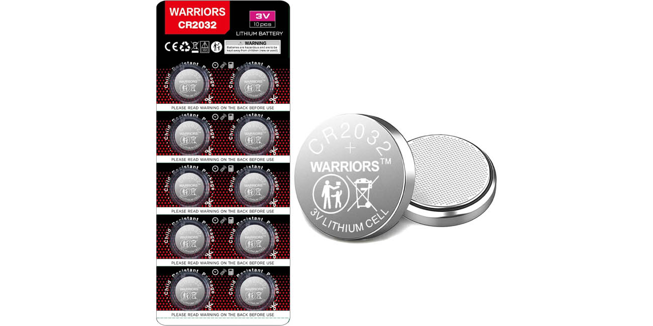 Chollo Pack de 10 pilas de botón CR2032 Warriors por sólo 3,99€ (-20%) ¡0,40€ cada una!