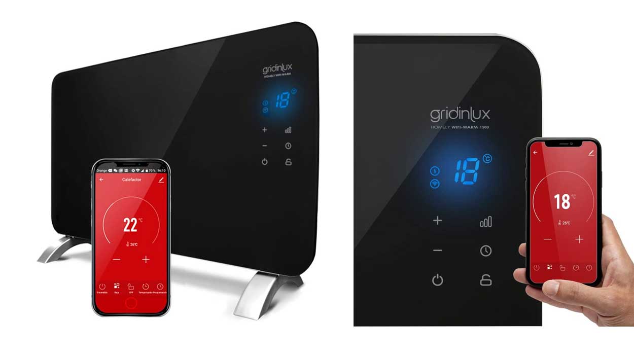 Chollo Radiador eléctrico Gridinlux silencioso con WiFi por sólo 79,99€ con envío gratis (-41%)