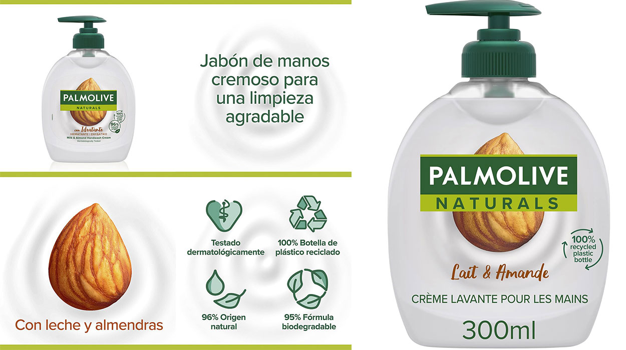 Chollo Pack x2 Jabón líquido de manos Palmolive Naturals con leche de almendras por sólo 3,75€ con 2ª unidad al 50% ¡Sólo 1,87€ cada uno!