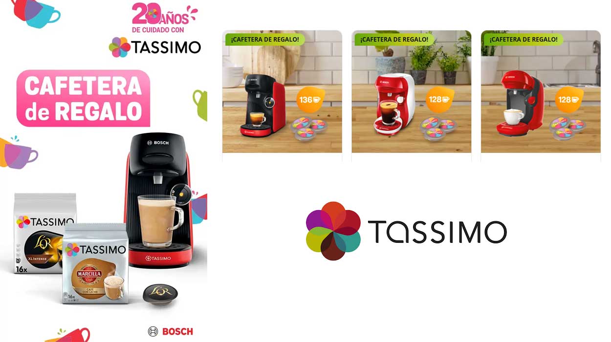 Cafetera Tassimo de REGALO al comprar 10 packs de cápsulas por 49€