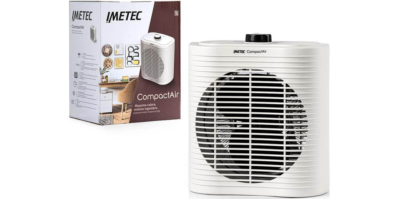 Chollo Calefactor eléctrico IMETEC Compact Air de 2.000W por sólo 17,86€ (-60%)