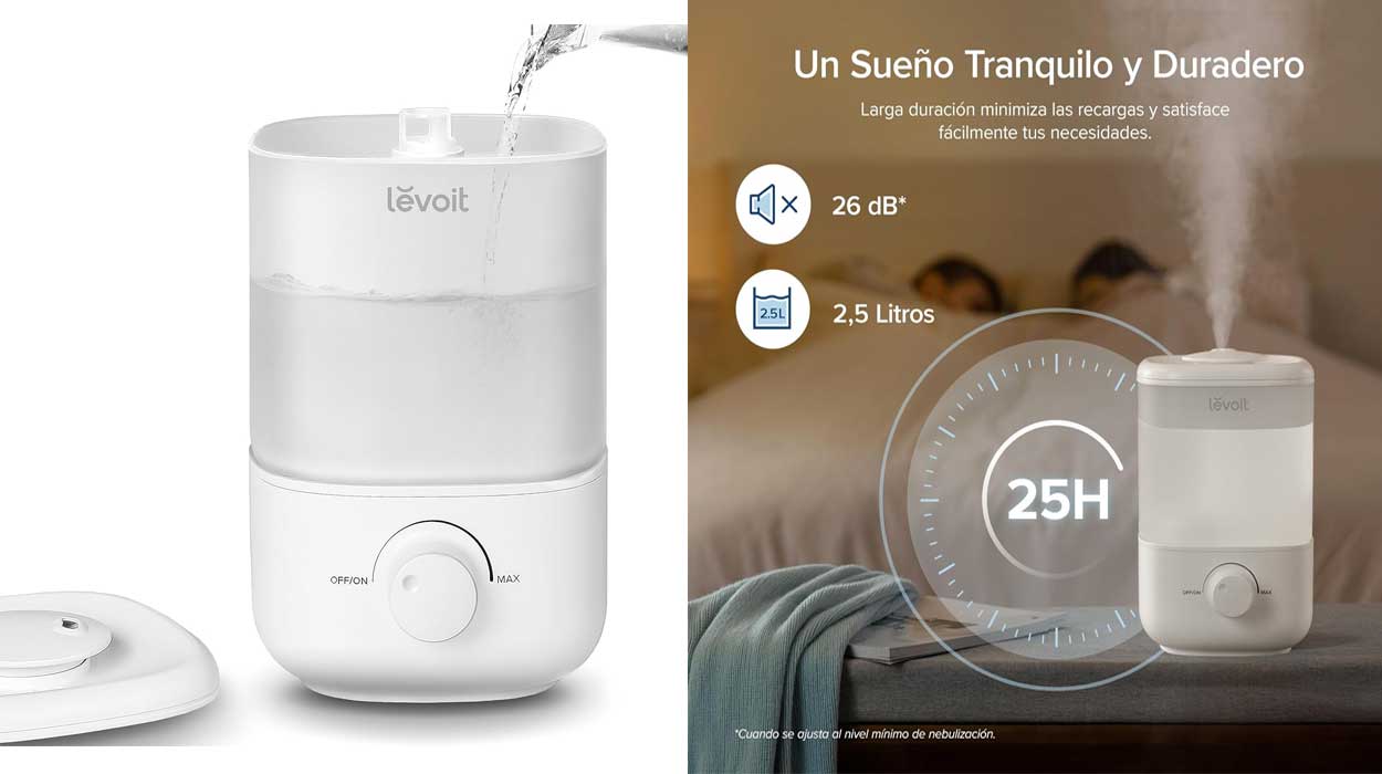 Chollo Humidificador Levoit de 2,5 L para bebés por sólo 33,99€ con envío gratis (-15%)