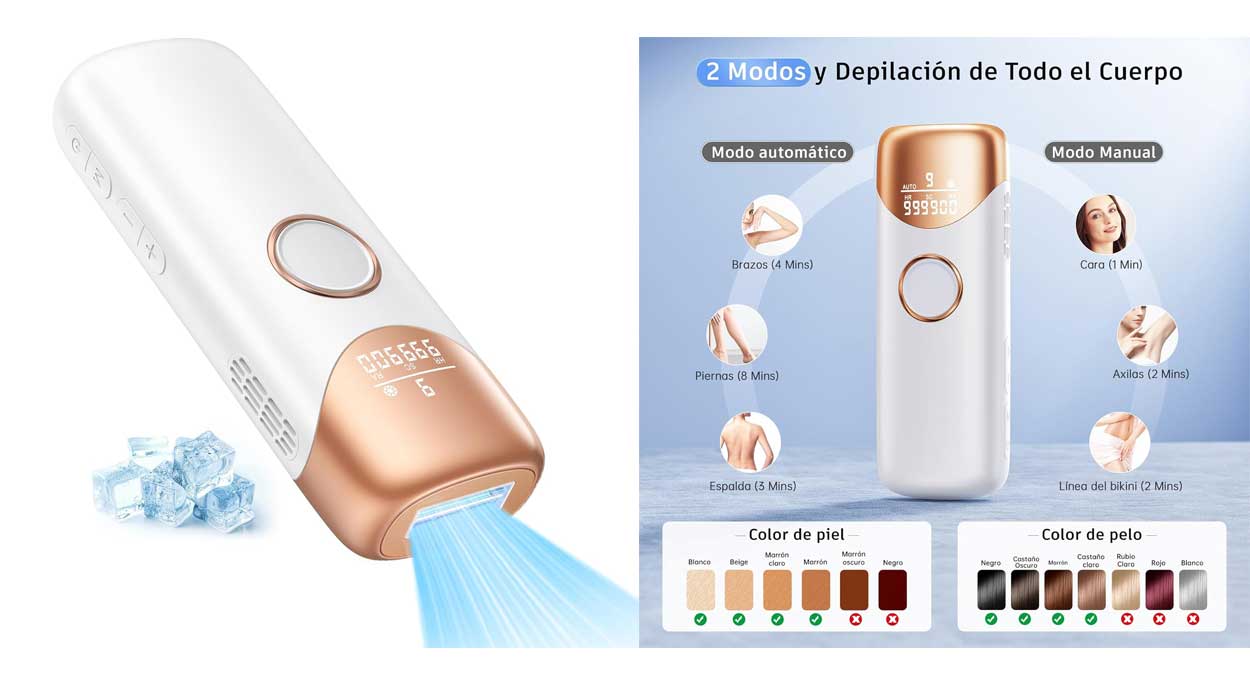 Chollo Depiladora IPL Prettivo con función hielo por sólo 35,99€ y envío gratis con doble cupón (-60%)