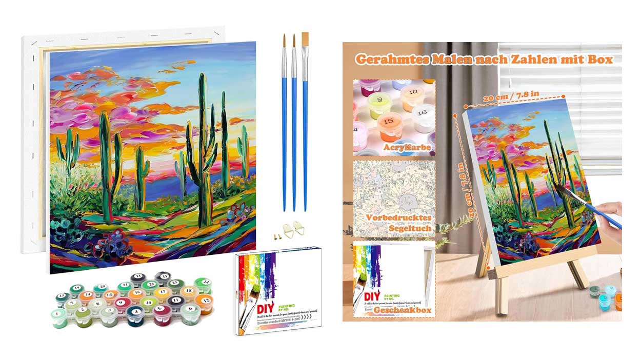 Chollo Kit de pintura de paisaje por números para adultos por sólo 7,36€