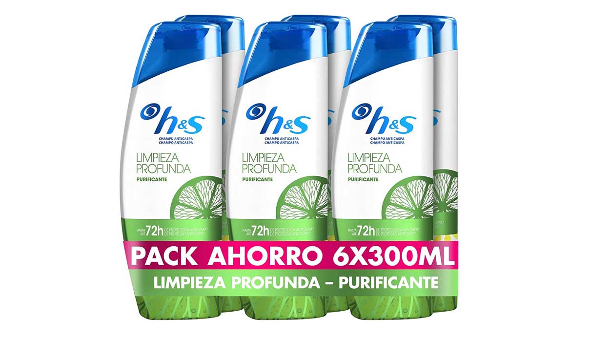 Chollo Pack x6 Champú anticaspa H&S Limpieza Profunda-Purificante de 300 ml por sólo 19,99€ (-33%) ¡3,33€ cada uno!