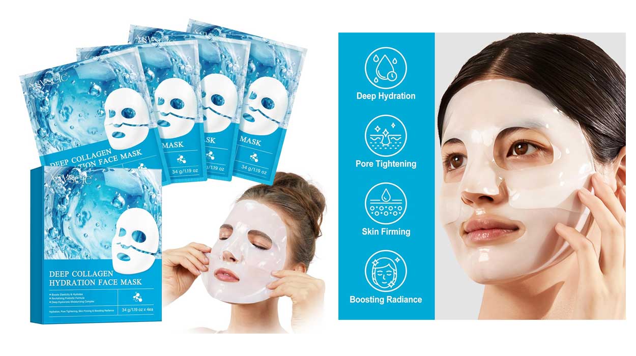 Chollo Pack x4 Mascarillas de colágeno hidratantes por sólo 8,99€ con cupón (-10%)