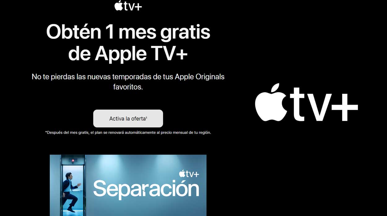 Apple TV gratis durante un mes