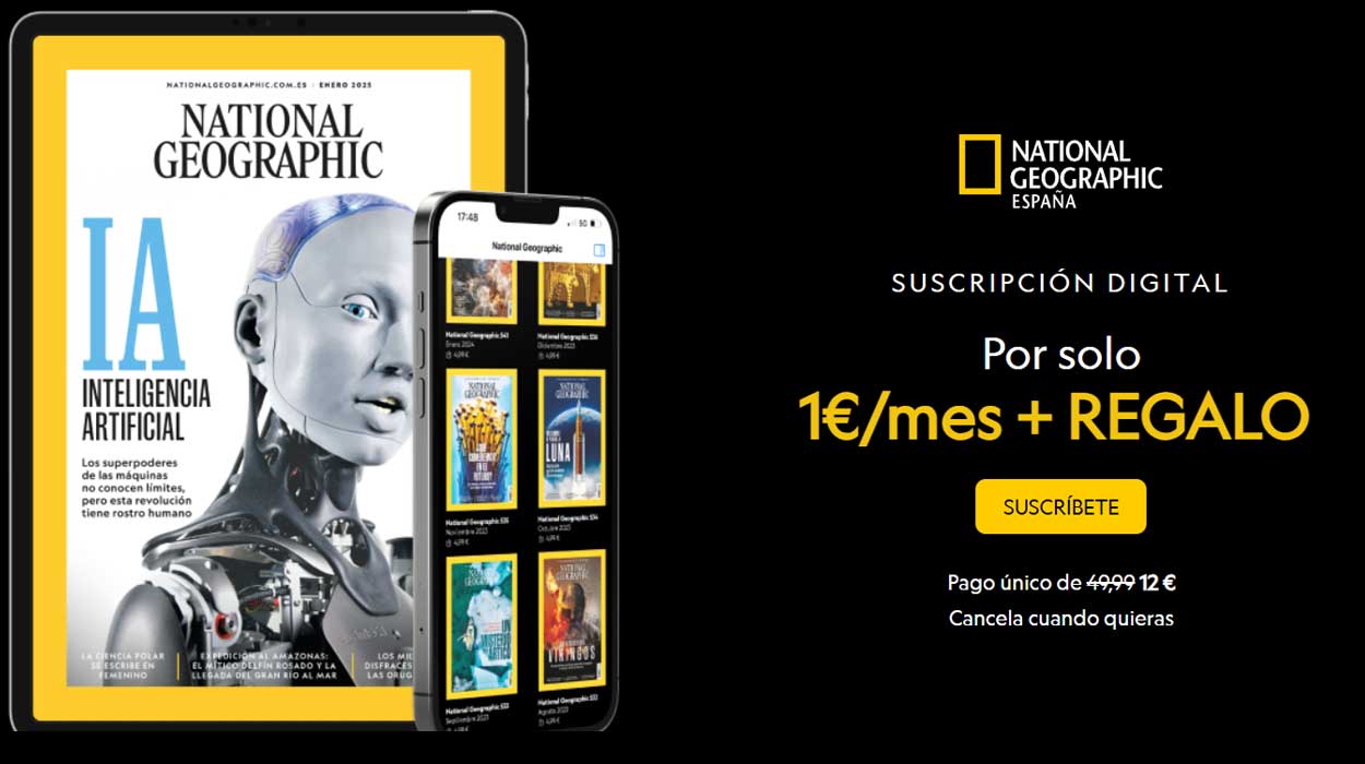 Suscripción digital de 12 meses a la revista National Geographic + 3 libros de regalo por sólo 12€ (en vez de 49,99€)