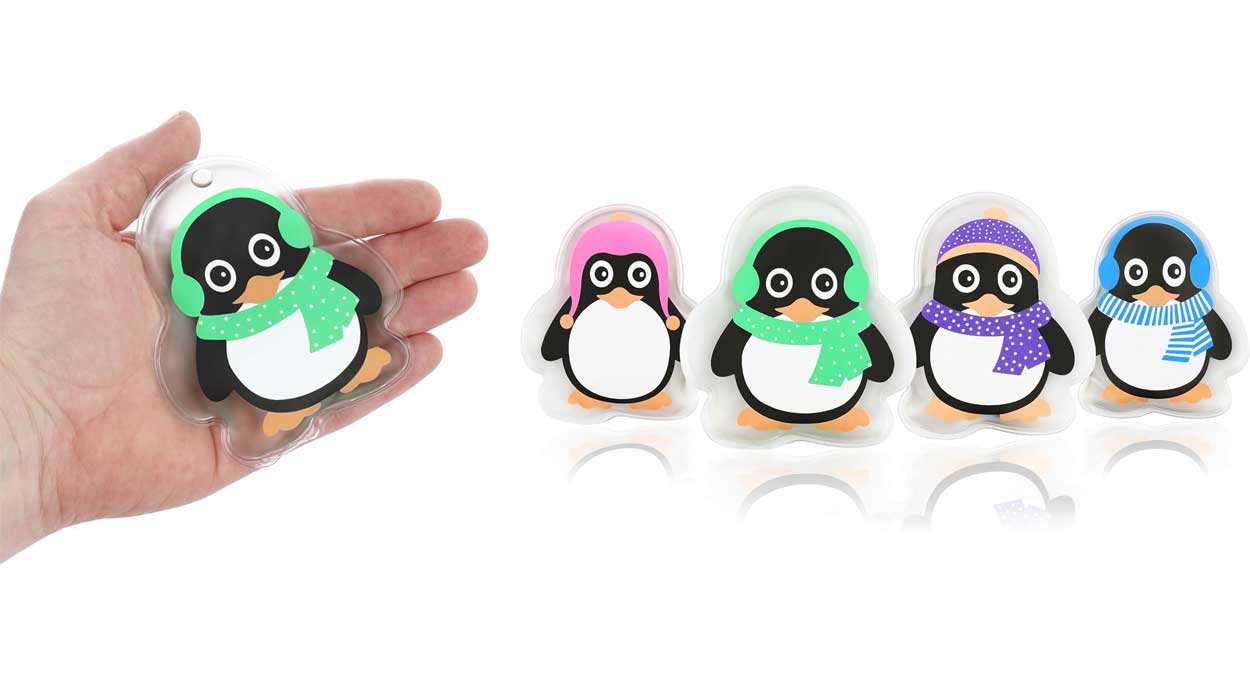 Chollo Pack de 4 calentadores de bolsillo con diseño de pingüino por sólo 7,48€