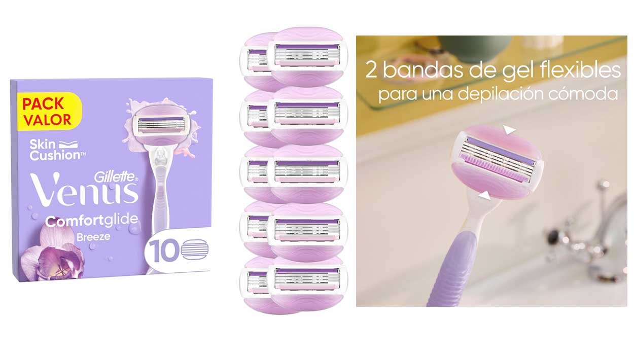 Chollo Pack de 10 recambios Venus Gillette ComfortGlide por sólo 19,99€ (-27%)