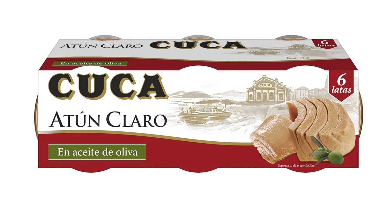 Chollo Pack de 6 latas de atún claro Cuca en aceite de oliva de 65 g por sólo 6,36€ (-36%)