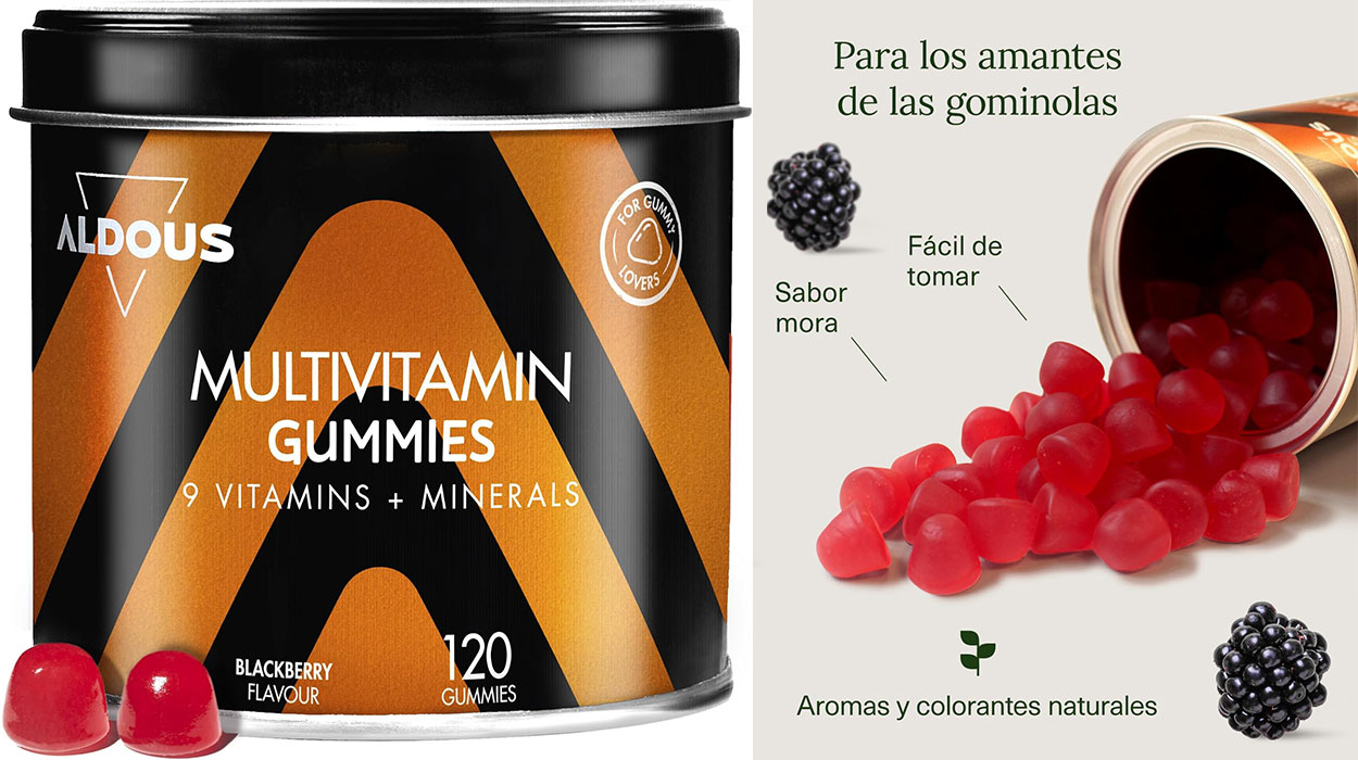 Chollo Lata de 120 gominolas multivitaminas Aldous de mora por sólo 16,83€ (-15%)