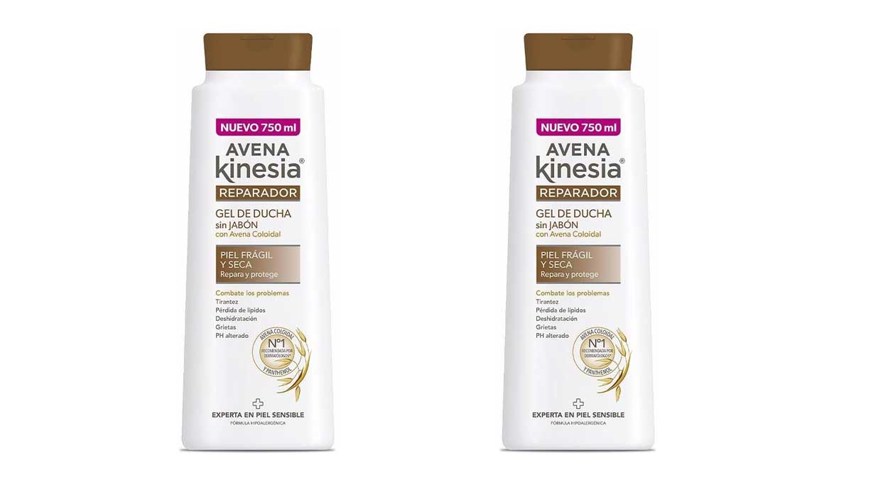 Chollo Pack de 2 geles de baño Avena Kinesia Reparador de 750 ml por sólo 3,58€ con -70% en 2ª unidad ¡1,79€ cada uno!