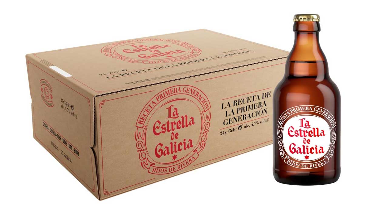 Chollo Pack de 24 botellines de cerveza La Estrella de Galicia Cerveza Lager Premium de 33 cl por sólo 21,62€ con cupón (-15%)