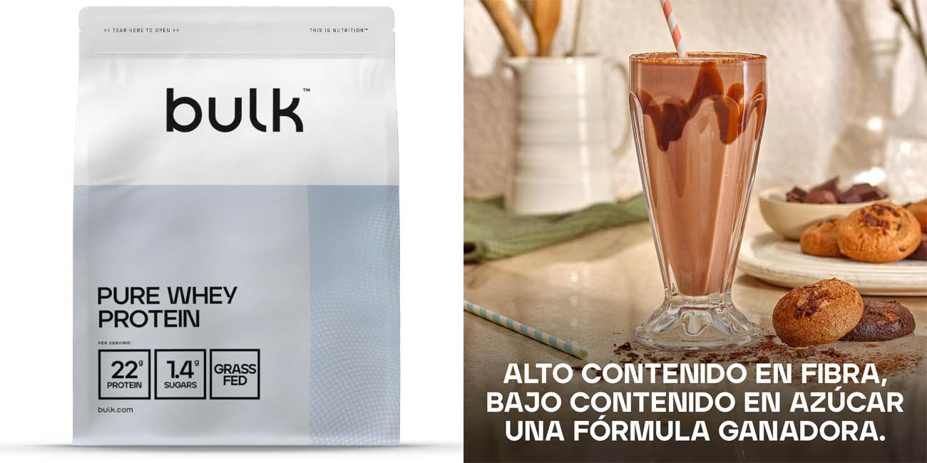 Chollo Batido Bulk Pure Whey Protein de 1 kilo sabor galletas de chocolate por sólo 23,24€ (-6%)