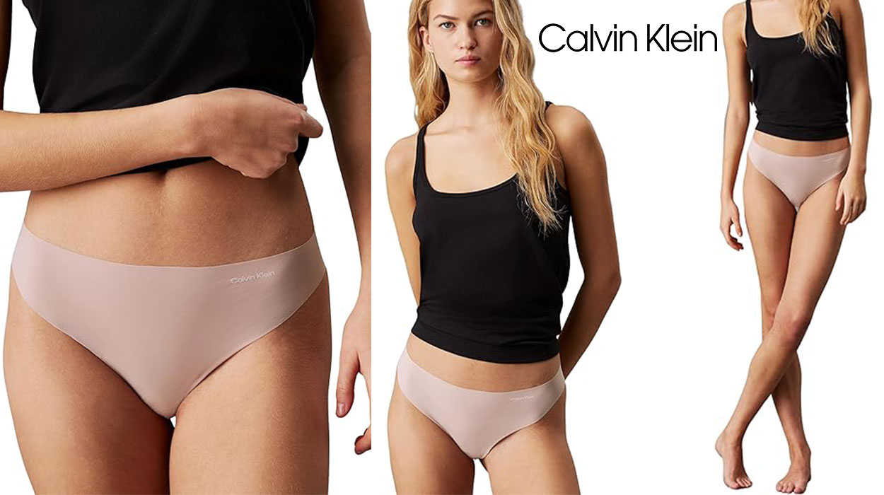 Chollo Pack de 3 braguitas tanga sin costuras Calvin Klein para mujer por sólo 17,92€ con cupón descuento (-60%)