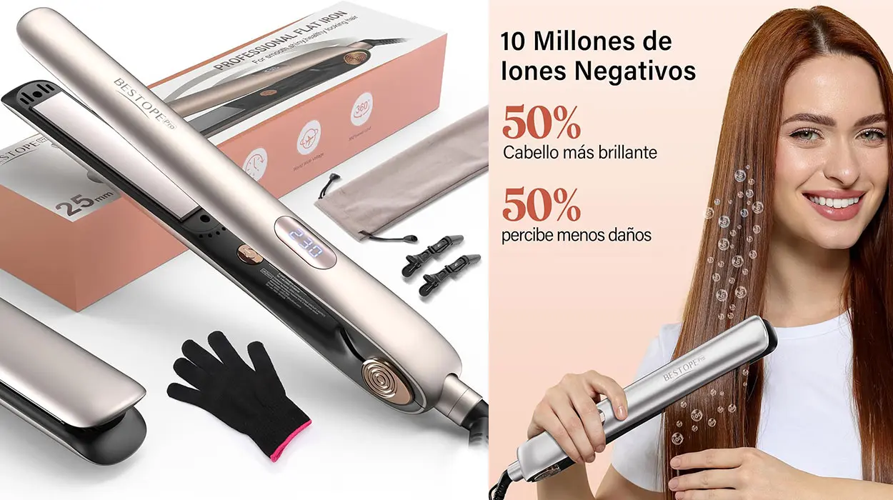 Chollo Plancha cerámica para el pelo BESTOPE Pro 2 en 1 por sólo 19,99€