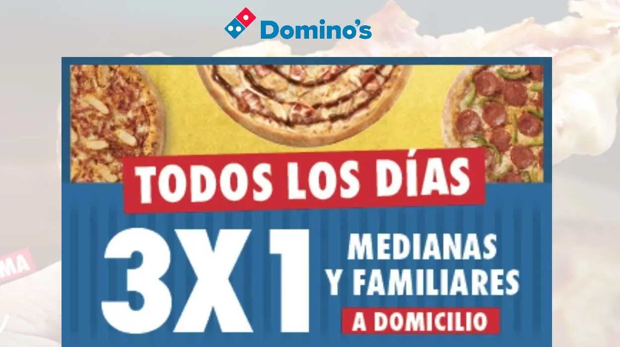 3×1 Domino’s Pizza mediana o familiar con este código descuento