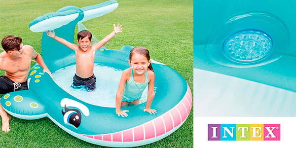 Chollazo Piscina hinchable Ballena Intex con aspersor por sólo 7,40€ (-78%)