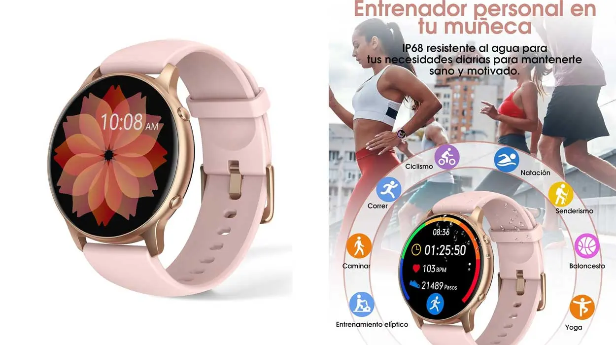 Chollo Reloj inteligente Tuyoma con oxímetro para mujer por sólo 23,99€ con descuento automático (-60%)