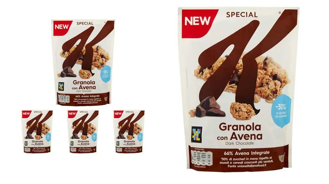 Chollo Pack x4 paquetes de Kellogg’s Special K Granola con avena y chocolate negro de 320 g por sólo 10,36€ ¡2,59€ cada uno!