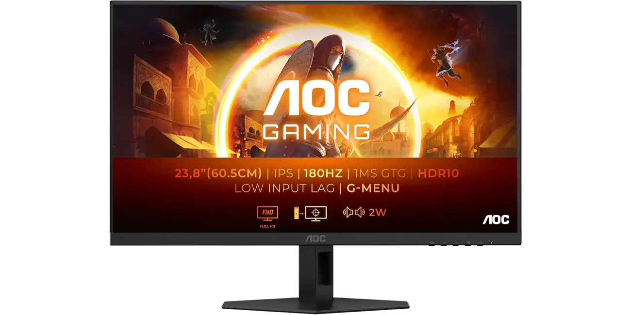 Chollo Monitor AOC Gaming 24G4XE FHD de 24″ con 180 Hz por sólo 98,99€ con envío gratis (-38%)