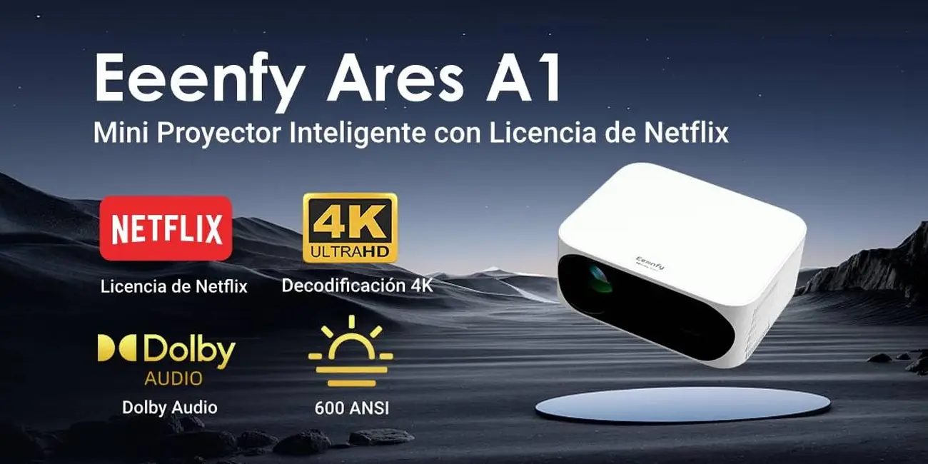 Chollo Proyector LED Eeenfy Ares A1 1080p por sólo 119,99€ y envío gratis con cupón (-40%)