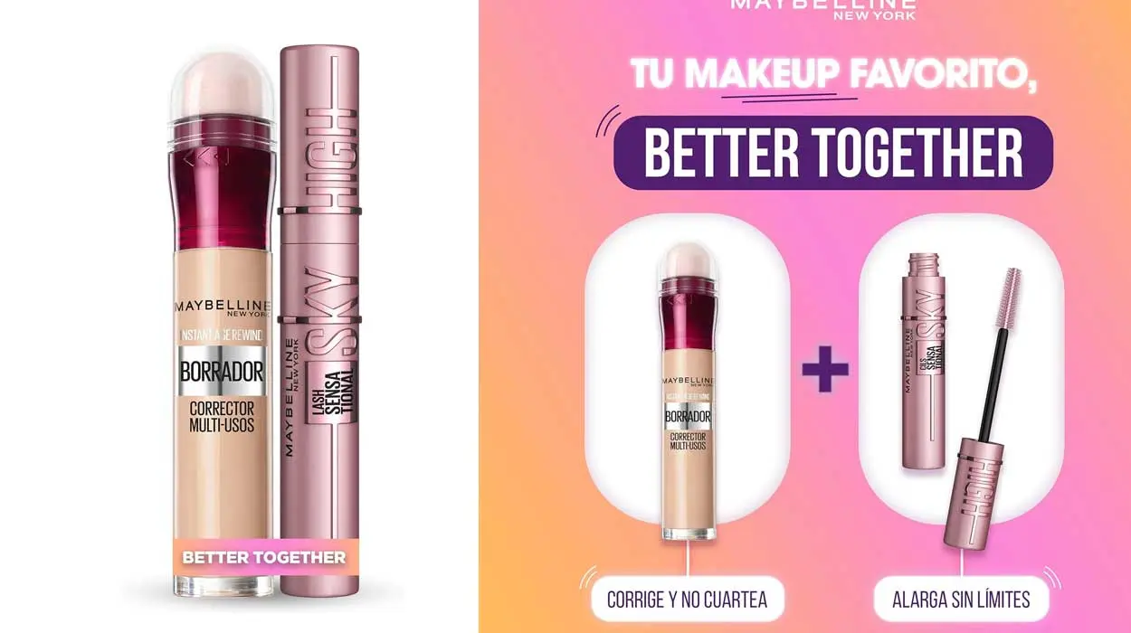 Chollo kit de maquillaje Maybelline con borrador-corrector y máscara de pestañas por sólo 12,18€ (-50%)