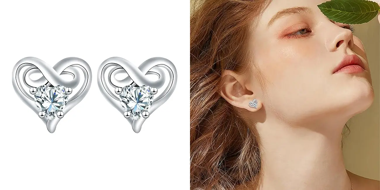 Chollo Pendientes en forma de corazón de plata de ley 925 con circonitas por sólo 5,99€ (-67%)