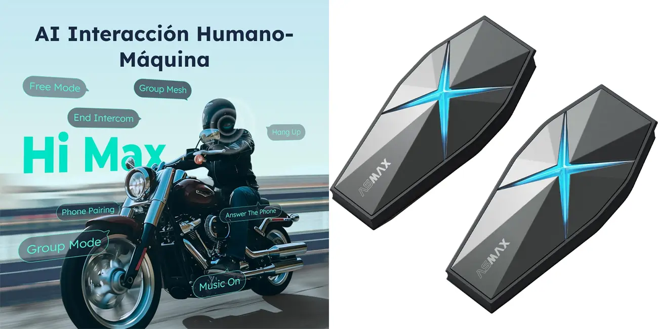 Chollo Intercomunicador para casco de moto ASMAX F1 por sólo 229,99€ y envío gratis con cupón (-21%)