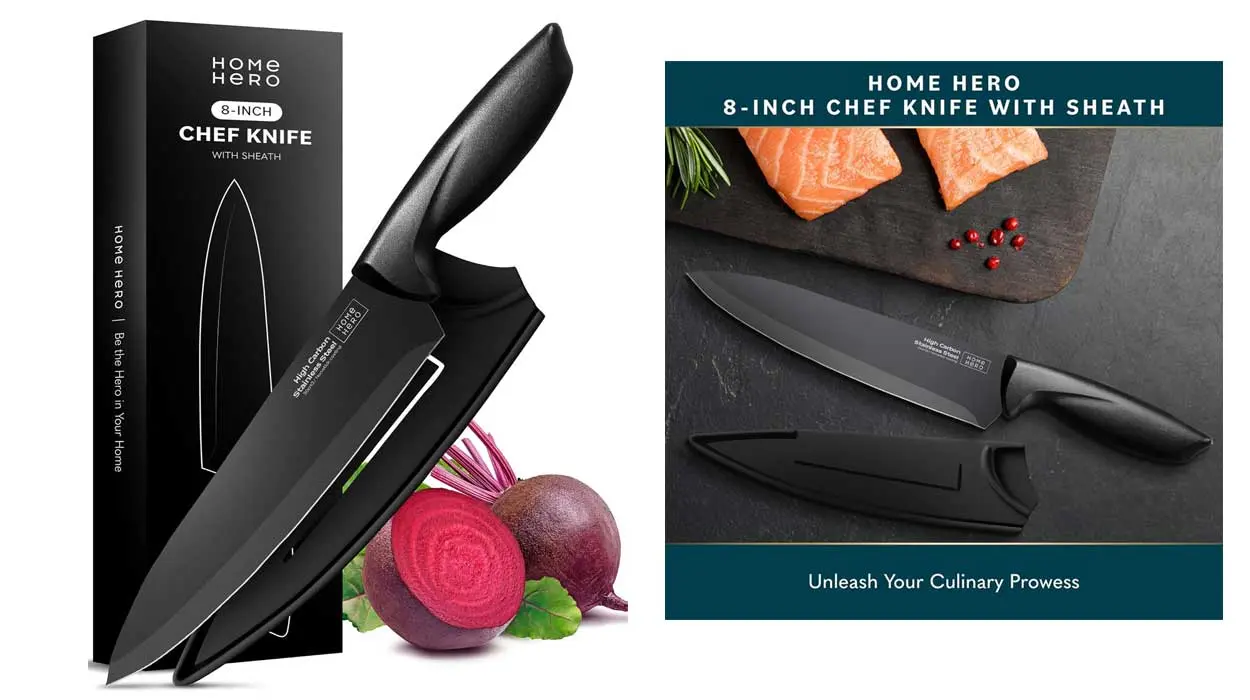 Chollo Cuchillo de chef Home Hero de acero inoxidable al carbono por sólo 9,99€ (-23%)