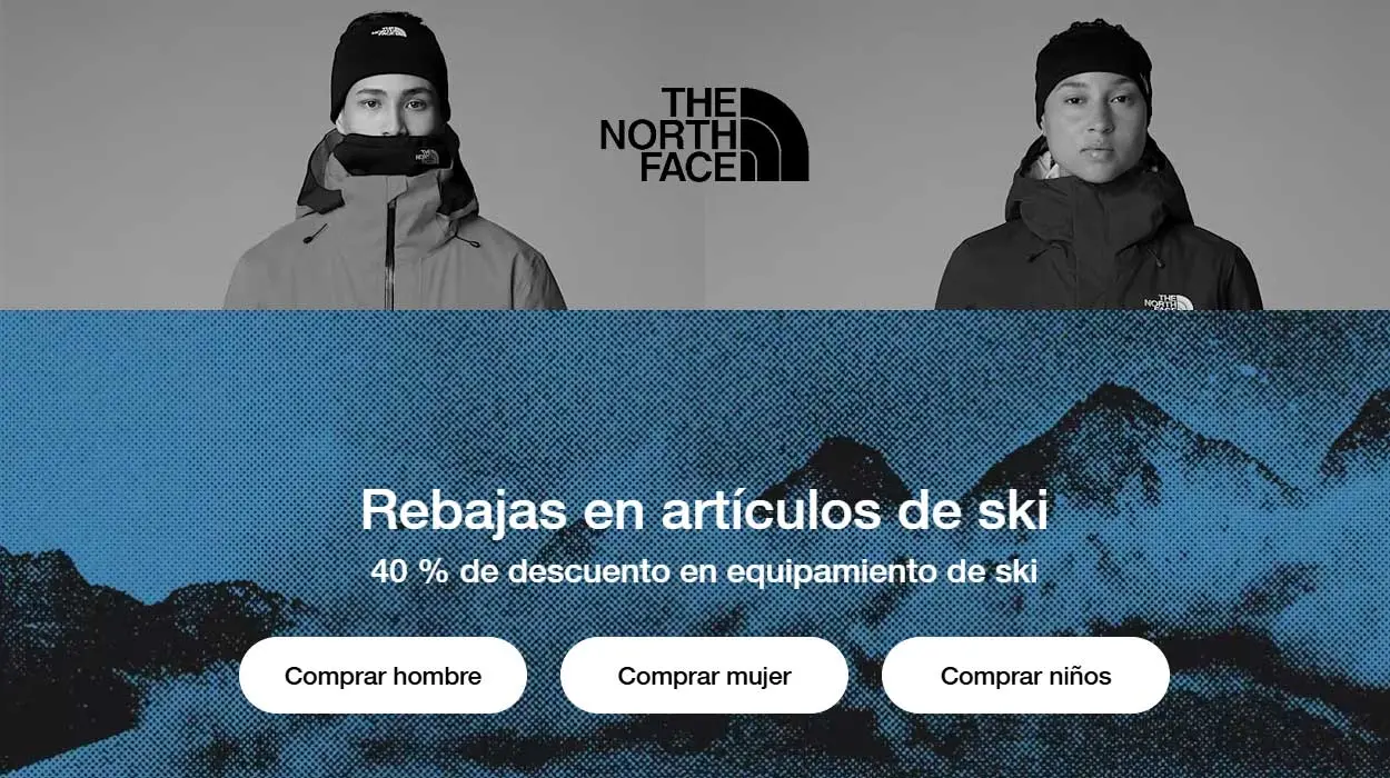 40% de descuento en Esquí y Snowboard The North Face con este código promocional