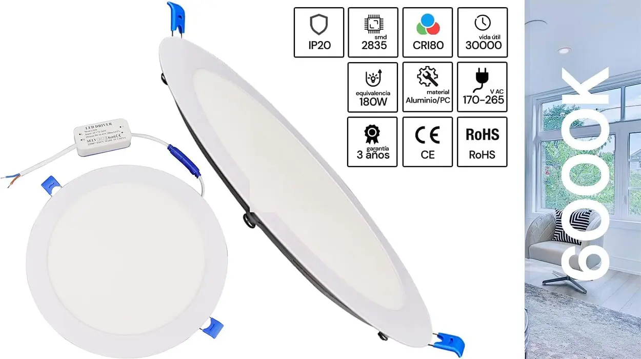 Chollo Plafón Ledme de luz fría LED de 6.000 K por sólo 6,49€ (-15%)