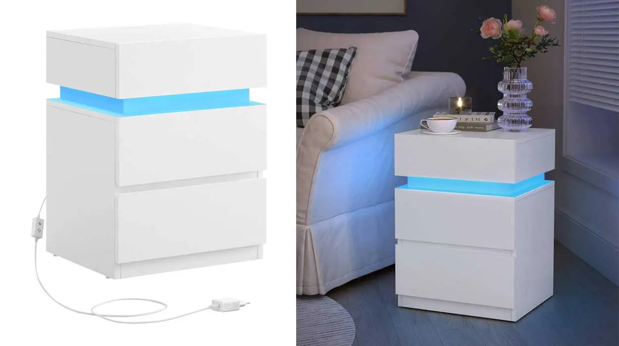 Amazon rebaja esta fantástica mesita de noche con luz LED multicolor para crear ambiente en tu dormitorio